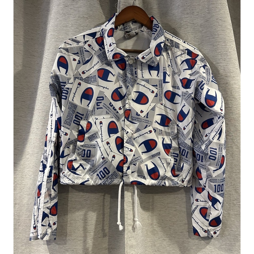 Champion Life 100yr Anniversary Women's Button Down Windbreaker Jacket Size XS